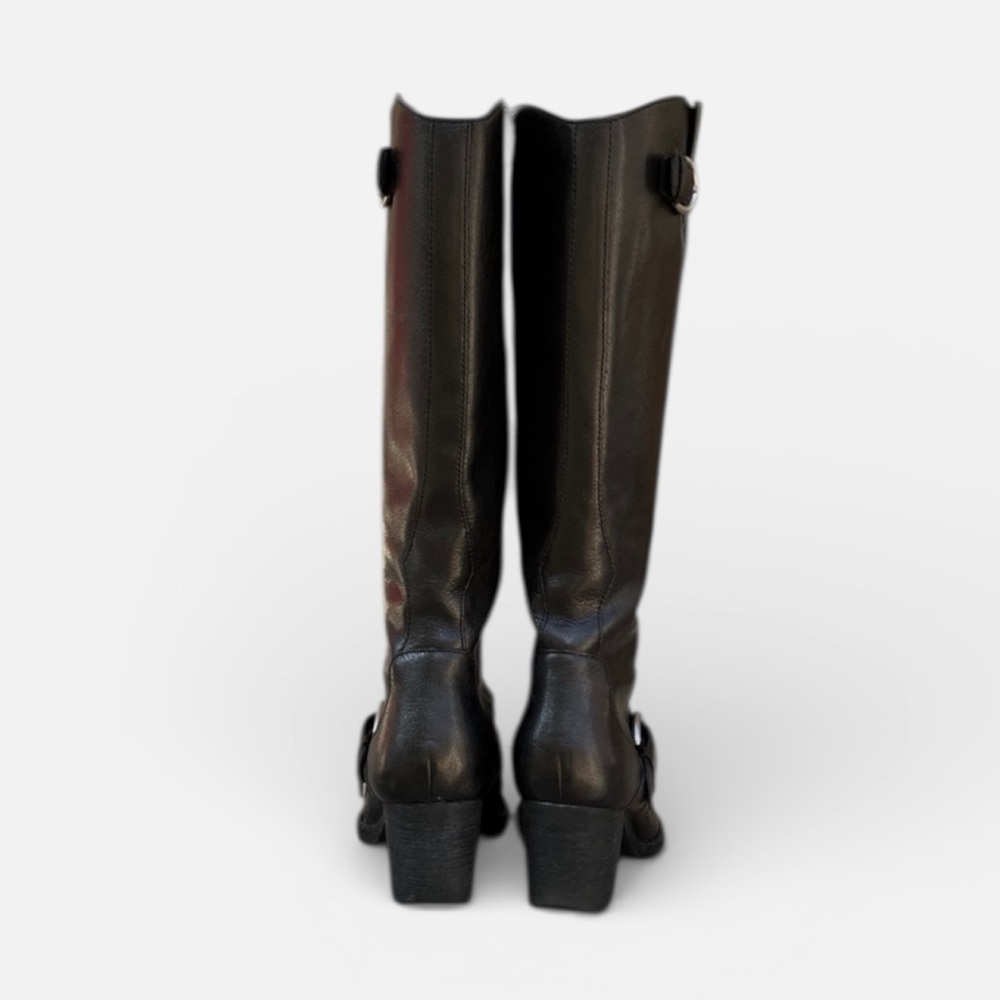 Born Shaylee Tall Leather Boot in Black w/ Buckle Accent Women’s Sz 7 1/2 - Picture 4 of 13